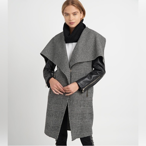 NWT KARL LAGERFELD PARIS DRAPE COLLAR DOUBLE FACE - Picture 2 of 5